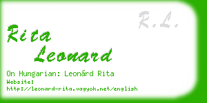 rita leonard business card